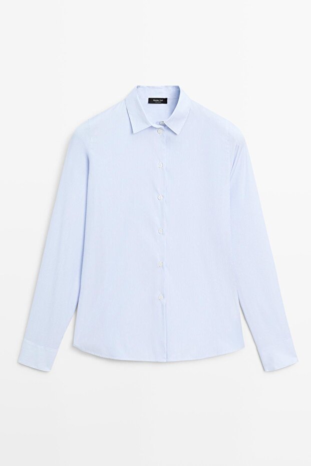 Çizgili streç gömlek - 5