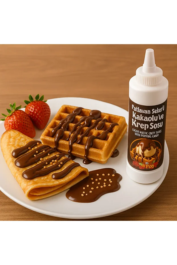 Patlayan Şekerli Kakaolu Waffle ve Krep Sosu - 3