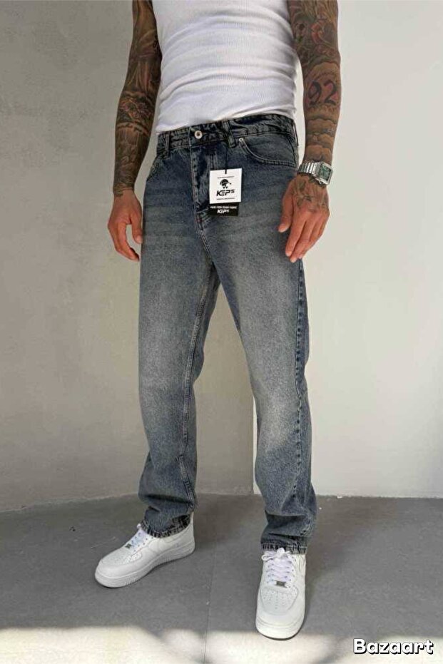 Pytlé pánské modré džínové džíny - 1