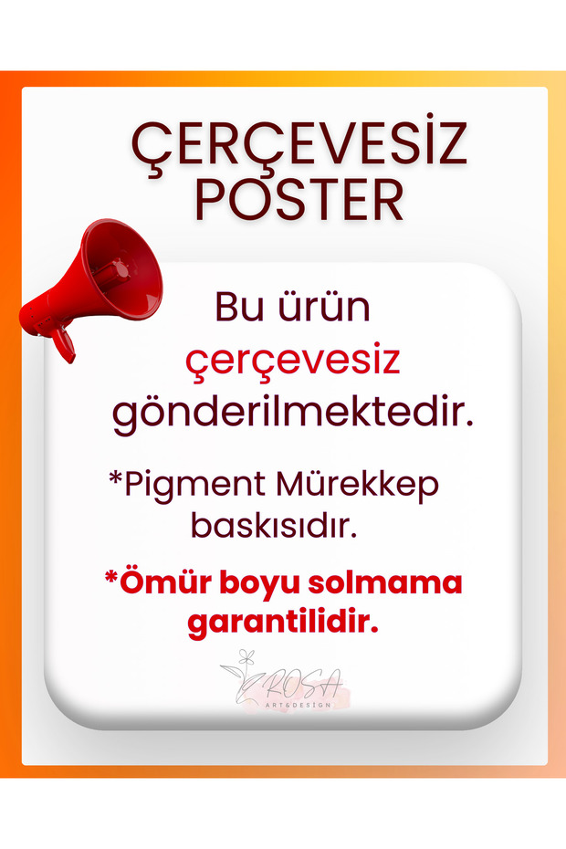 Çerçevesiz Poster Badem Çiçeği Yaprak Desenli - 4