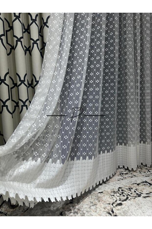 Tül Perde Örme Gramajlı Şazeli Desen - 5