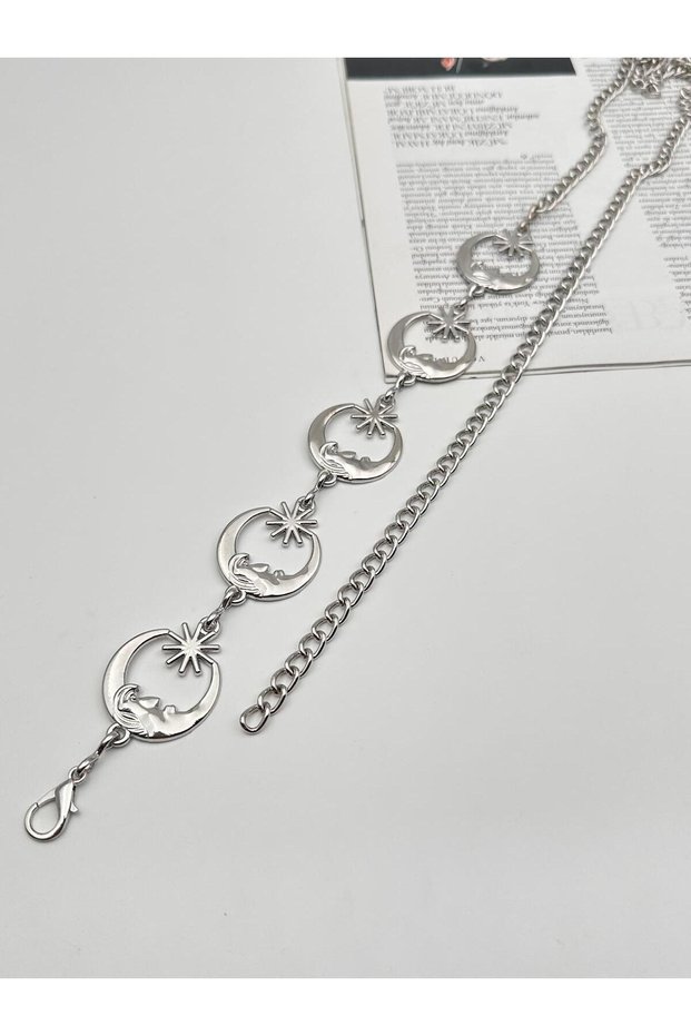 Moon-Star Chain Belt Women's Belt Dress Belt Waist Belt Body Belt