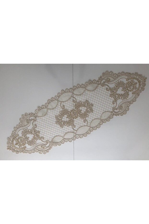 Fransız Dantelli Runner (kahve) - 2