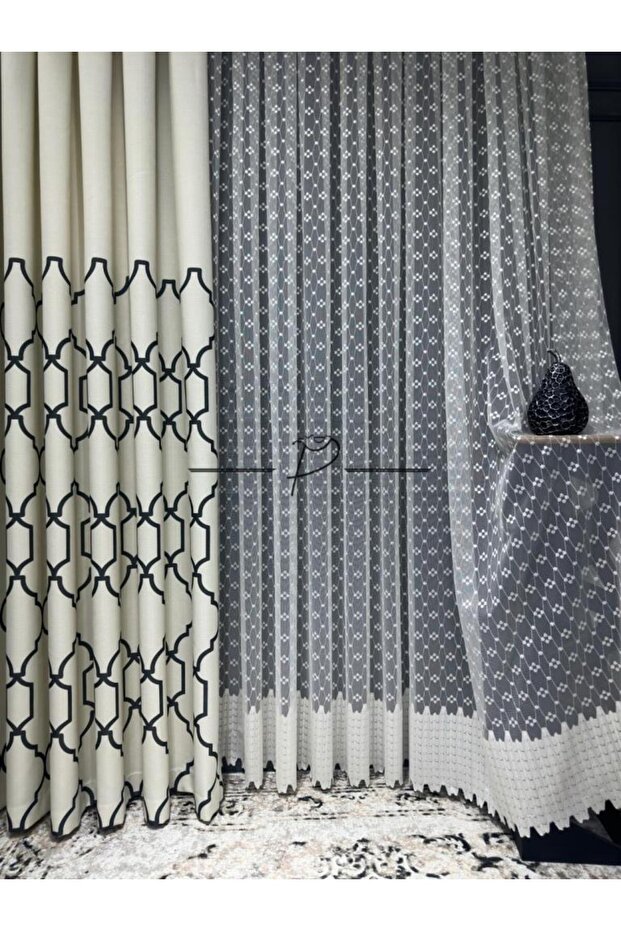 Tül Perde Örme Gramajlı Şazeli Desen - 2