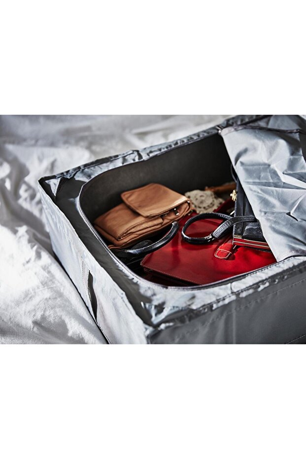 Katlanabilir Saklama Kutusu Hurç Ölçü 69x55x19 Cm MeridyenDukkan Gri-Düzenleme Kutusu - 4