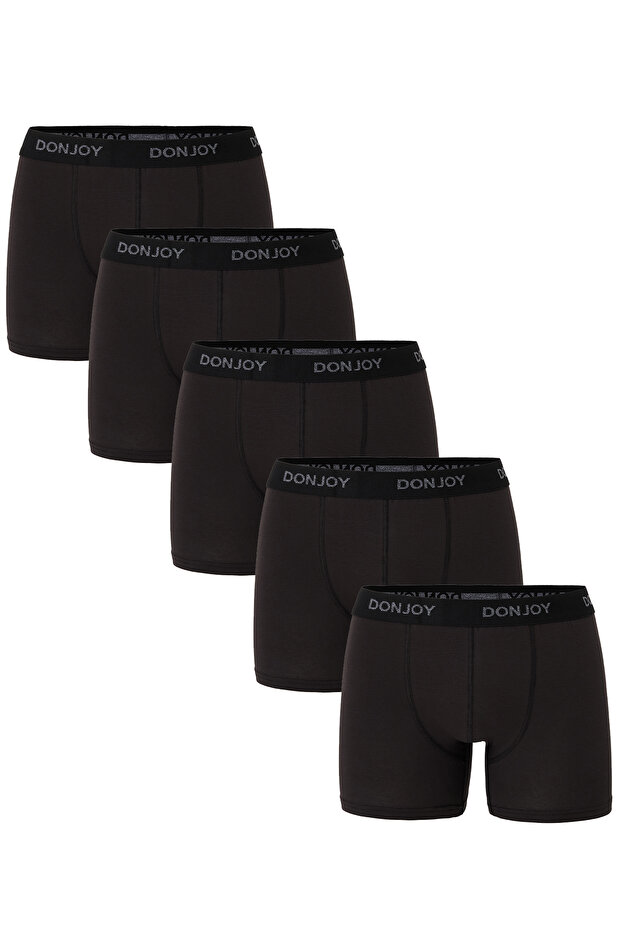 Men's 5-Piece Cotton Lycra Combed Cotton Smoked Boxers with Elastic Waist