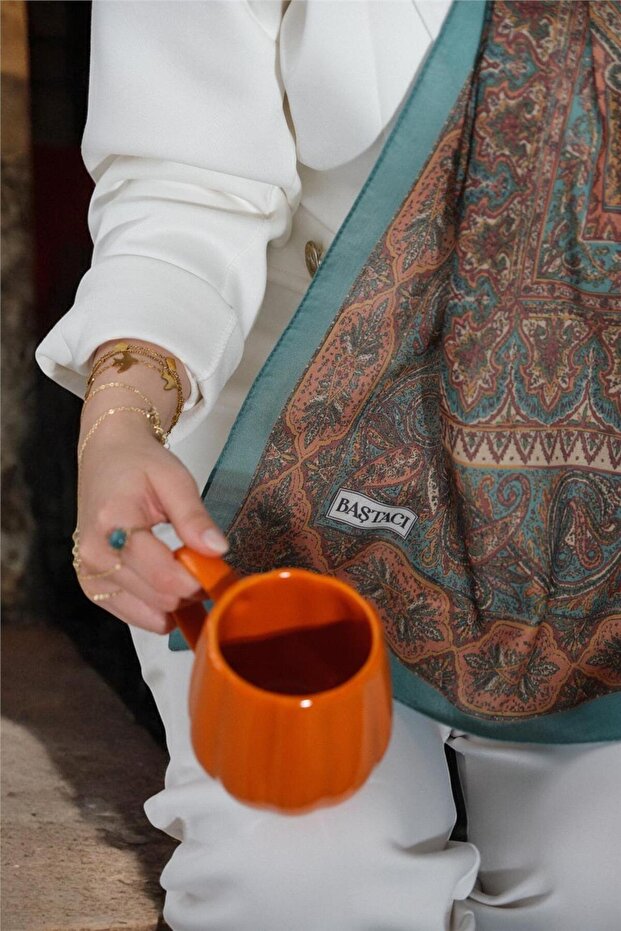 شال باستي أخضر عميق من Soft Ethnic 0181 - 4