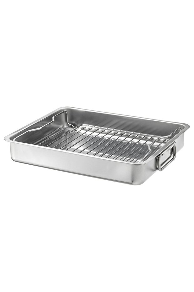 Metal Oven Dish, Stainless Steel 32X40 cm Oven-Bbq Roast Dish