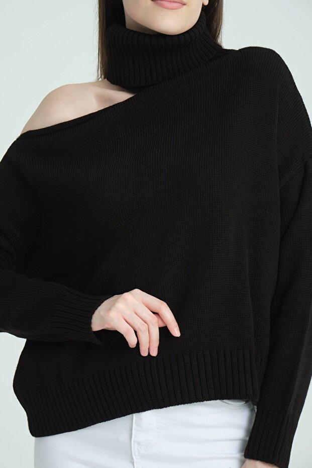 Pulover oversize cu umeri înalți - 2