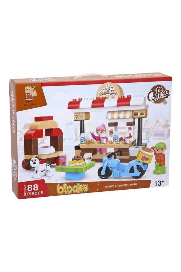 Shuer 88 Pieces Children's Building Block Suit In Coffee Shop