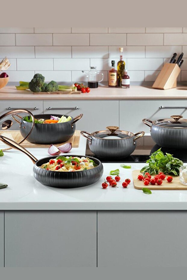 Festa Granite Cookware Set 7 Pieces-Smoked