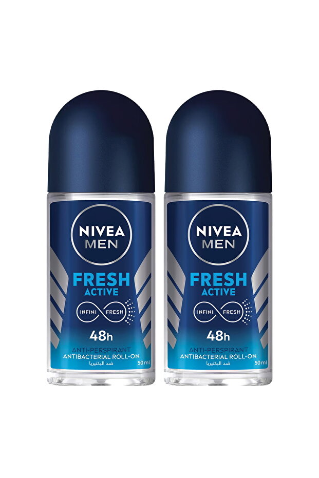 Men Fresh Active Antiperspirant Roll-on 2 x 50ml – Long-lasting Freshness