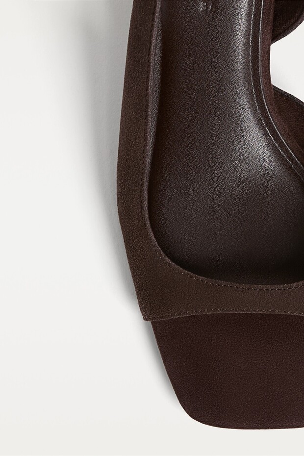 Deri topuklu sandalet - 4