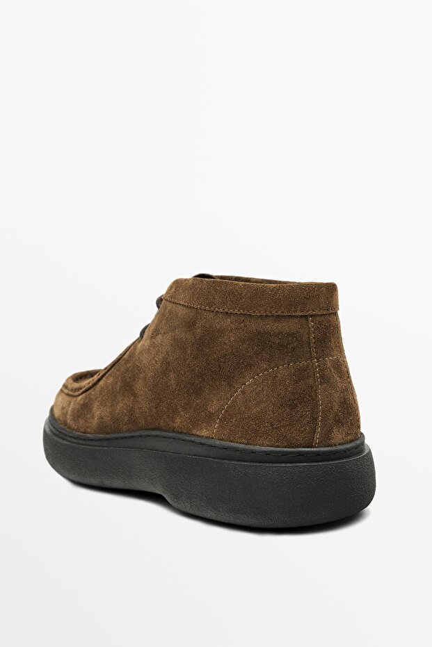 Burnu dikişli kalın süet bilekte bot - 4