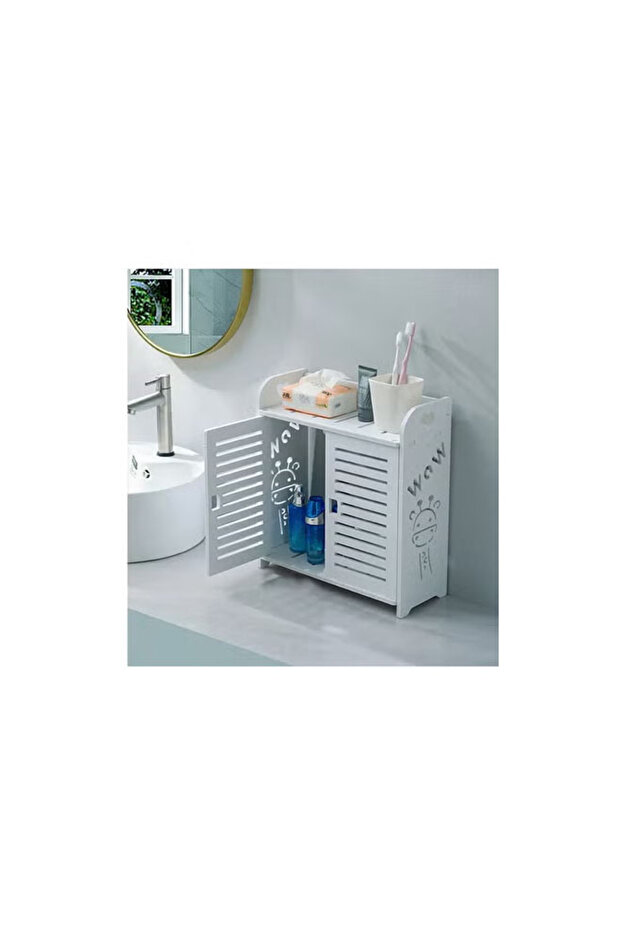 Bathroom Storage Shelf Cabinet Rack White 34x14x36.5cm