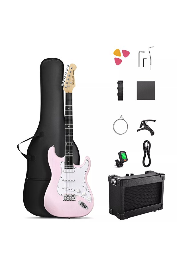 DST-80 ST Elektro Gitar Seti (Pembe)