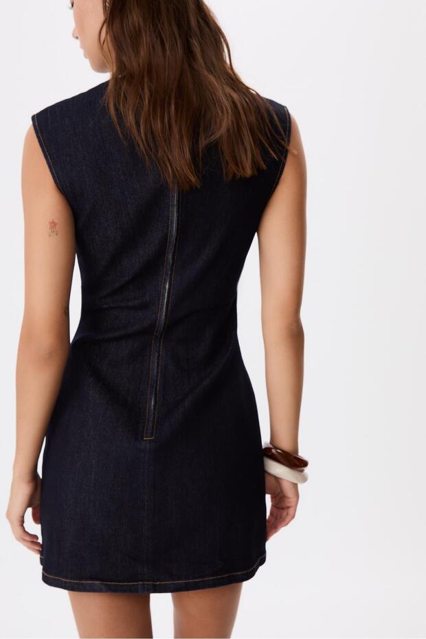 Denim kısa elbise - 5