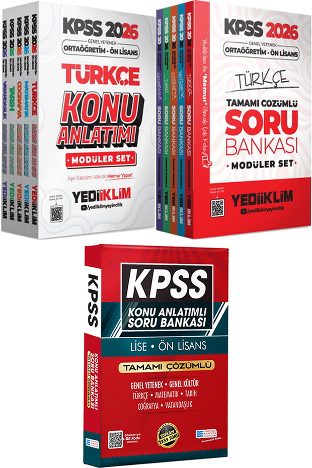 KPSS 2026 Ortaöğretim Ön Lisans Konu Soru Modüler Set - Lise Önlisans Konu Ant. Soru - 1