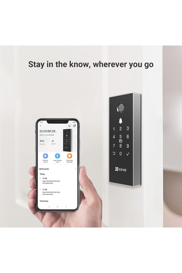 DL03 PRO Smart Rim Lock - Bluetooth & Wi-Fi Enabled, Multi-Method Keyless Entry. - 2