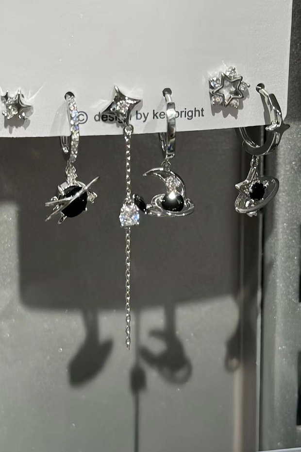 مجموعة أقراط متدلية متعددة الأقراط على الطراز القوطي الكلاسيكي الأصيل - 1