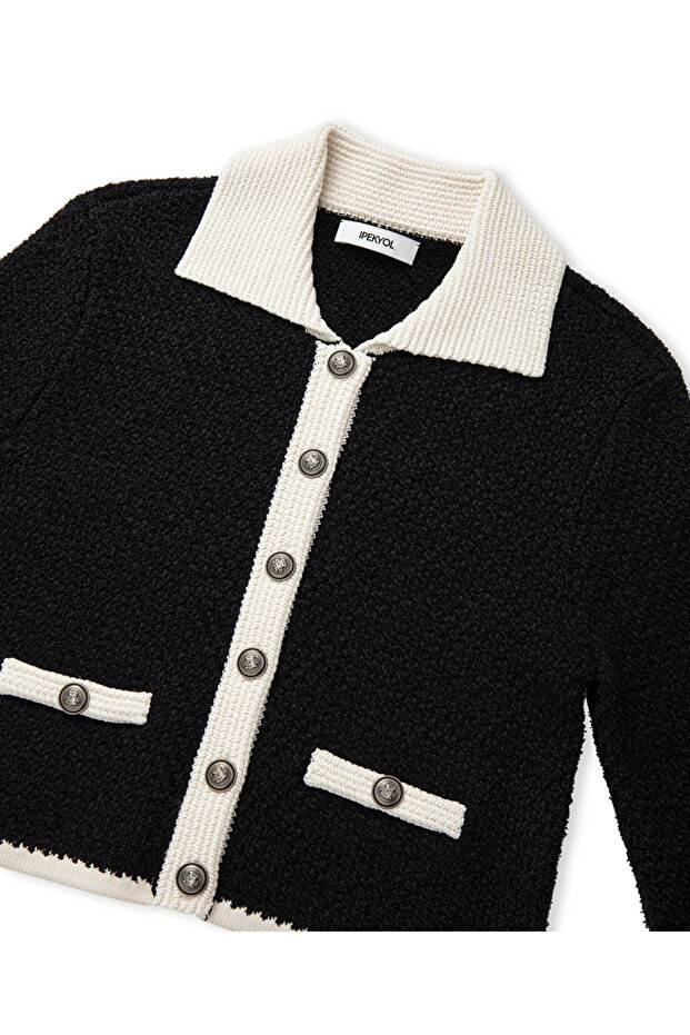 Colorblock triko hırka - 4