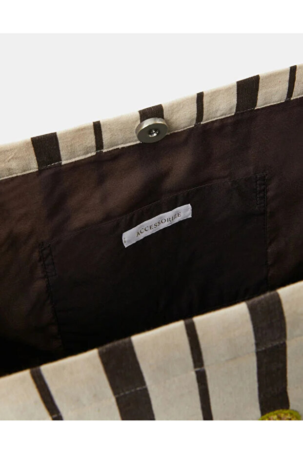 STRIPE PALM SHOPPER Natural - 5