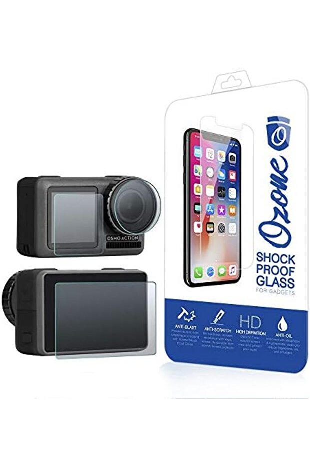 Ozone (1 Set) Tempered Glass Screen Protector Compatible for DJI OSMO Action