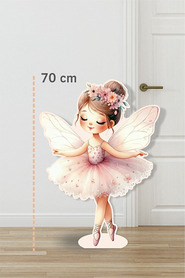 Fairy Girl Floral Crown Soft Pink 70 cm Standing Board | Decor | Pink | Pink