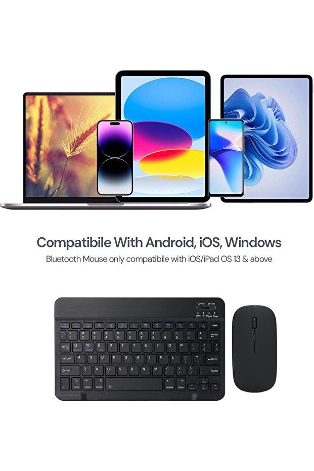 Ultra-Slim Bluetooth Keyboard and Mouse Combo, Rechargeable Portable Wireless Keyboard Mouse - 5