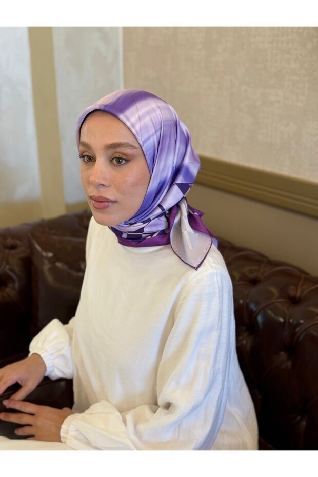 Lattice Pattern Twill Scarf - 3