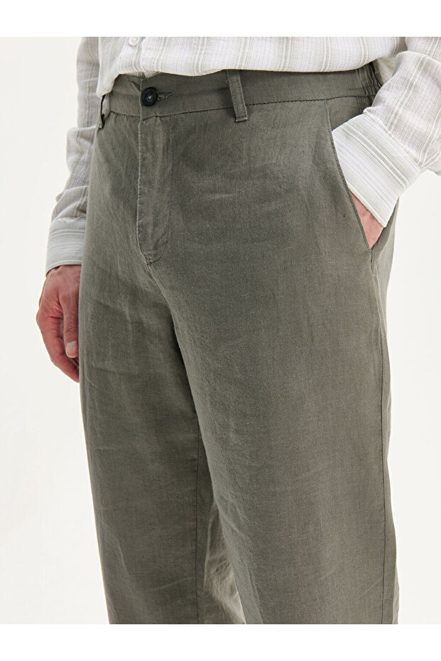 Create Your Style with Uzg Store |   Standard Fit Linen Men's Trousers - 3