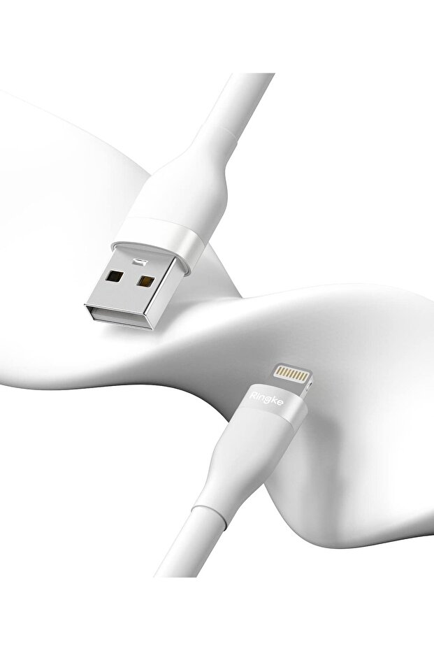 Fast Charging Pastel Cable | USB Type A to Lightning | 2m White