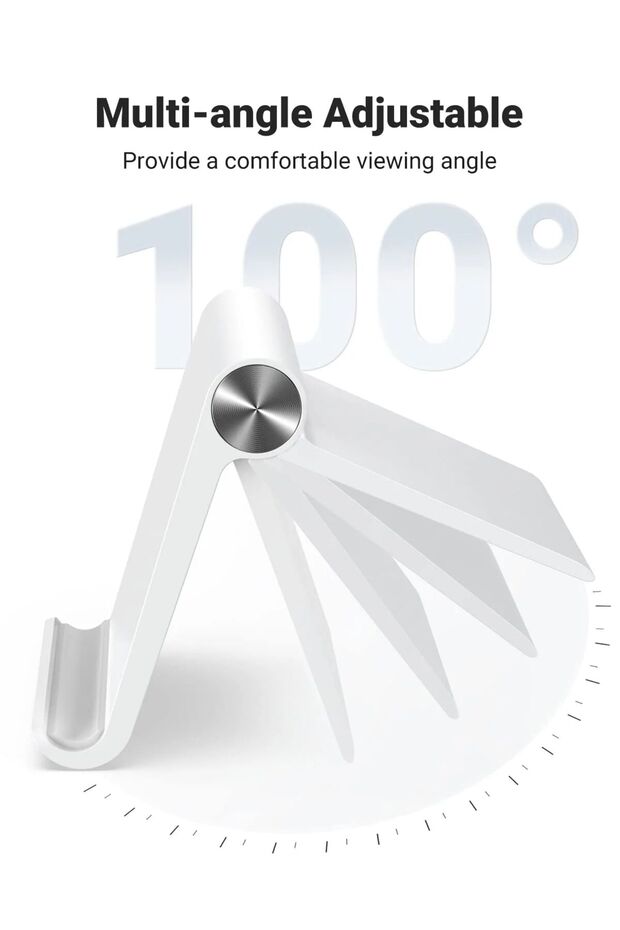 حامل تابلت قابل للطي - حامل تابلت عالمي قابل للتعديل، أبيض - 8