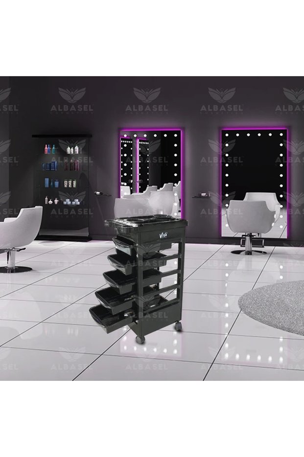 Salon Hairdresser Trolley Black