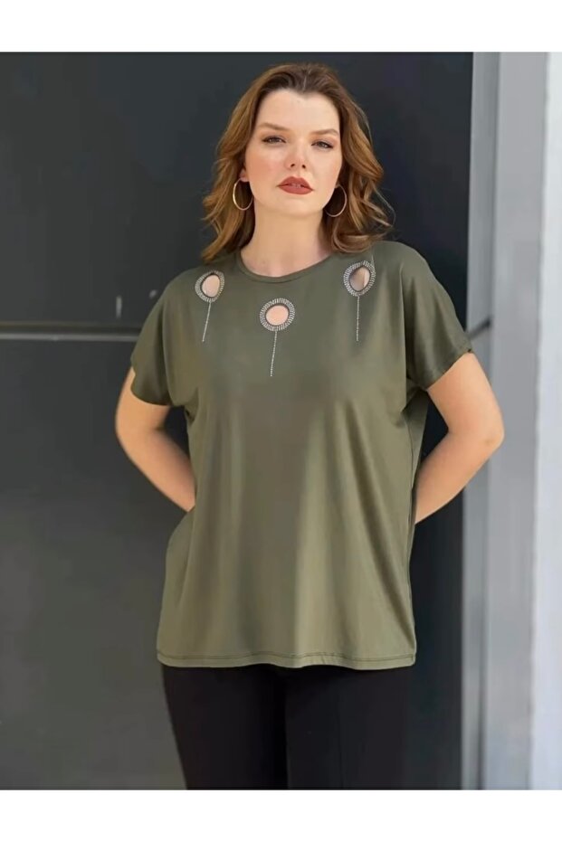 Taşlı penye Tshirt - 3