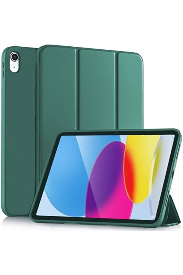 iPad 10th Gen 2022 10.9'' Magnetic Smart Stand Case Slim Matte Back Cover Dark Green