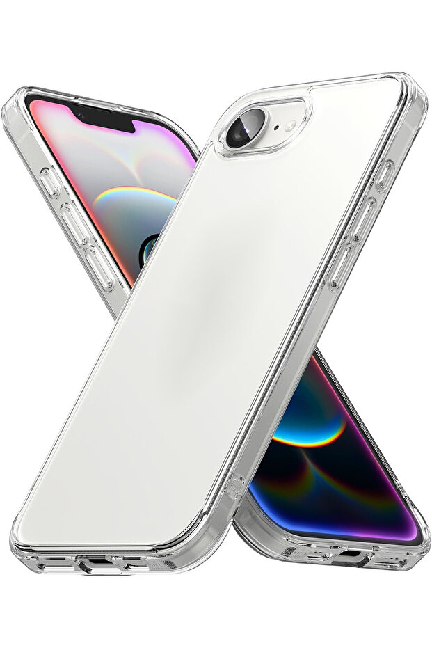 iPhone 16E Şeffaf Kılıf Kamera Yükseltili Darbelere Dayanıklı Kapak - 1