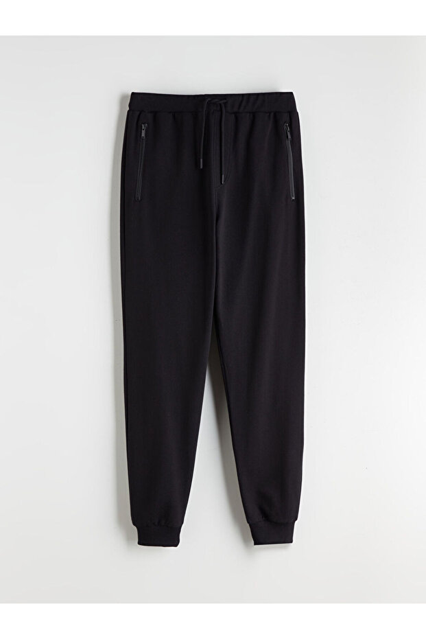Siyah Standart Kalıp Erkek Jogger Eşofman Altı - 1