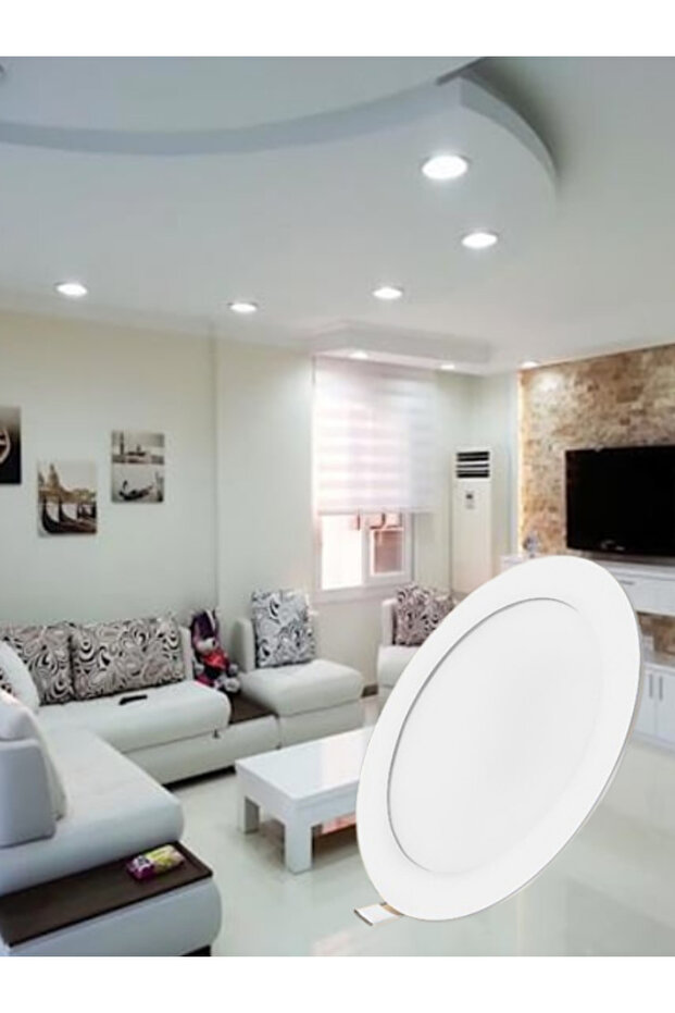 12w Tasarruflu Led Yuvarlak Beyaz Işık Sıva Altı Panel Tavan Spotu 1,2,3,4,5,6,8,10,100-ADET - 2