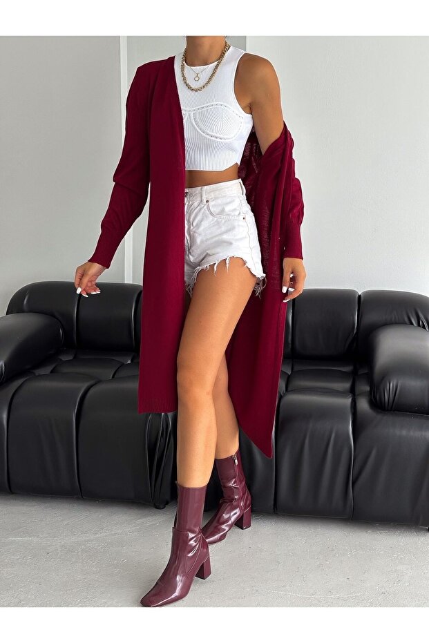 Women's Basic Long Cardigan - 1