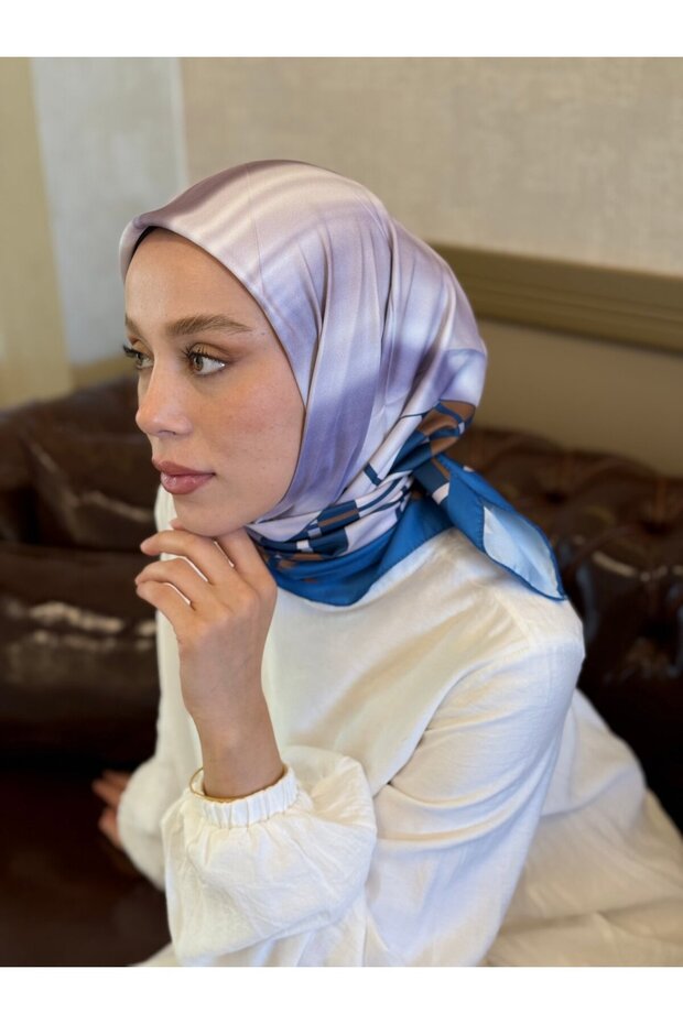 Lattice Pattern Twill Scarf - 3