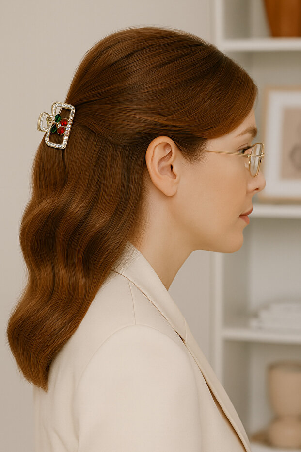 Women's Metal Cherry Hair Clip
