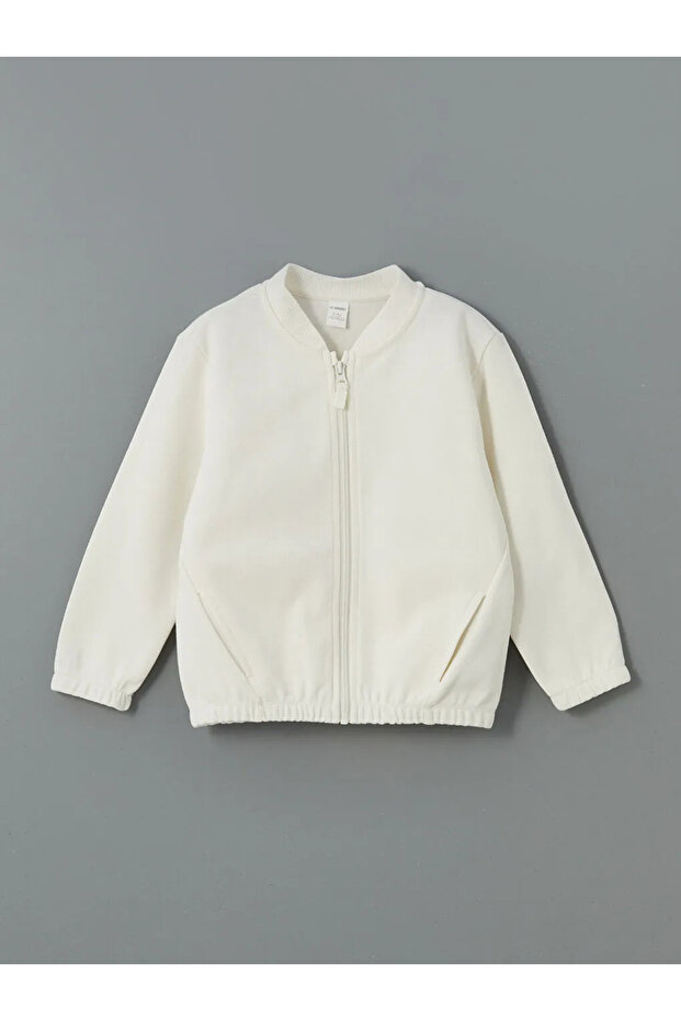 LCW KidsEkru Basic Erkek Çocuk Fermuarlı Sweatshirt - 3
