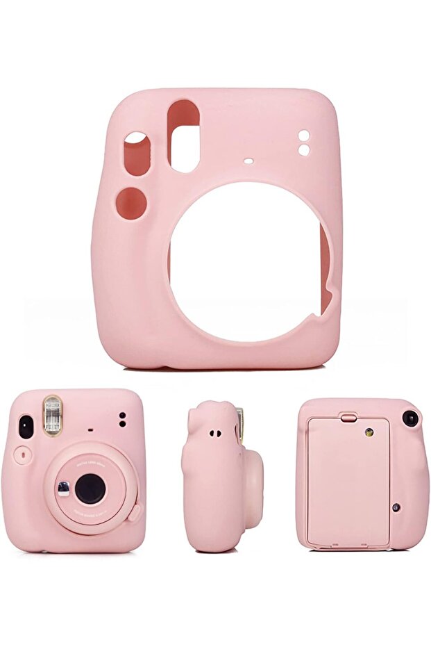 Fujifilm Instax Mini 11 | Silicone Case Instant Camera Cover with Adjustable Strap | Pink