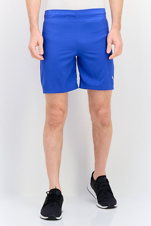 Men Sportswear Fit Drawstring Training Shorts, Blue
