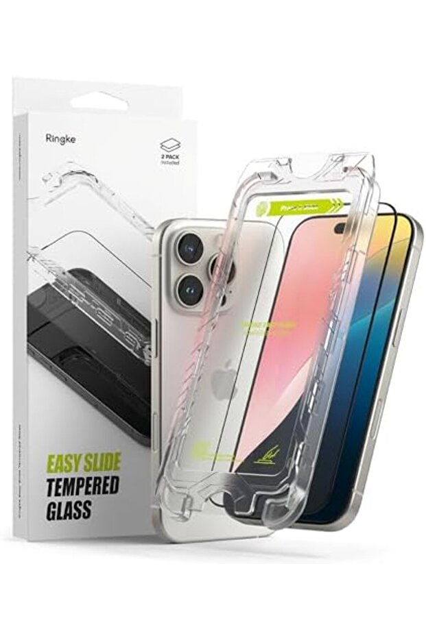 iPhone 16 Pro Max Screen Protector | Easy Slide Tempered Glass | 2 Pack, W Installation Jig