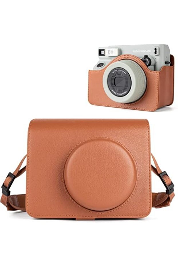 Camera Case For Instax Wide 400 Camera, PU Leather Protective Carrying Camera Ba