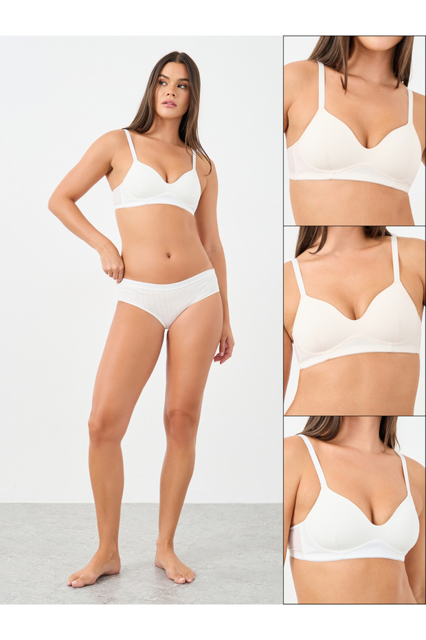 Pack of 3 - Padded Non Wired Comfort T-Shirt Bra