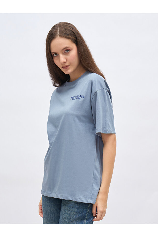 Embroidered Slogan Oversized T-Shirt - 3