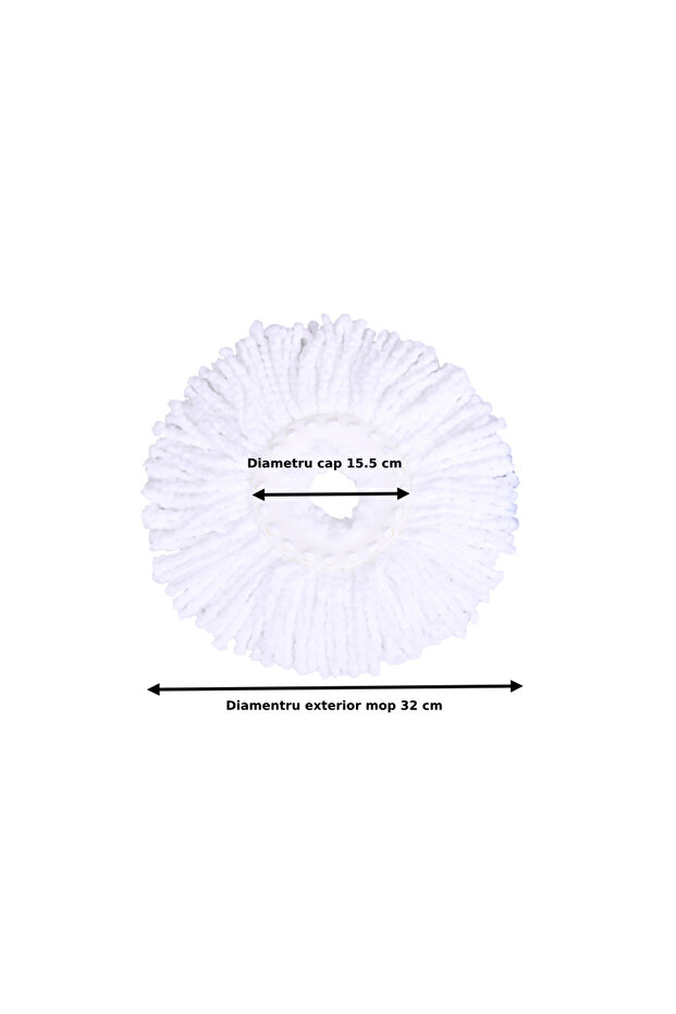 Set of 2 mop refills for rotating head with diameter 16 cm, mop outer diameter 32cm white - 2